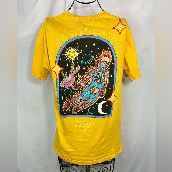 Trip City yellow graphic skeleton tee size M - Picture 7 of 9